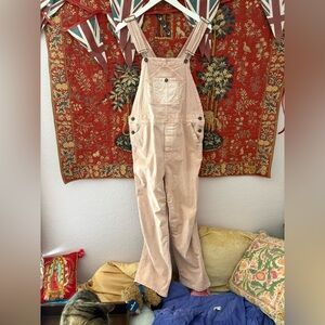 Women’s Pastel Pink Velvety Overalls Cozy Cute Beach Fun Play Timeless Relaxed